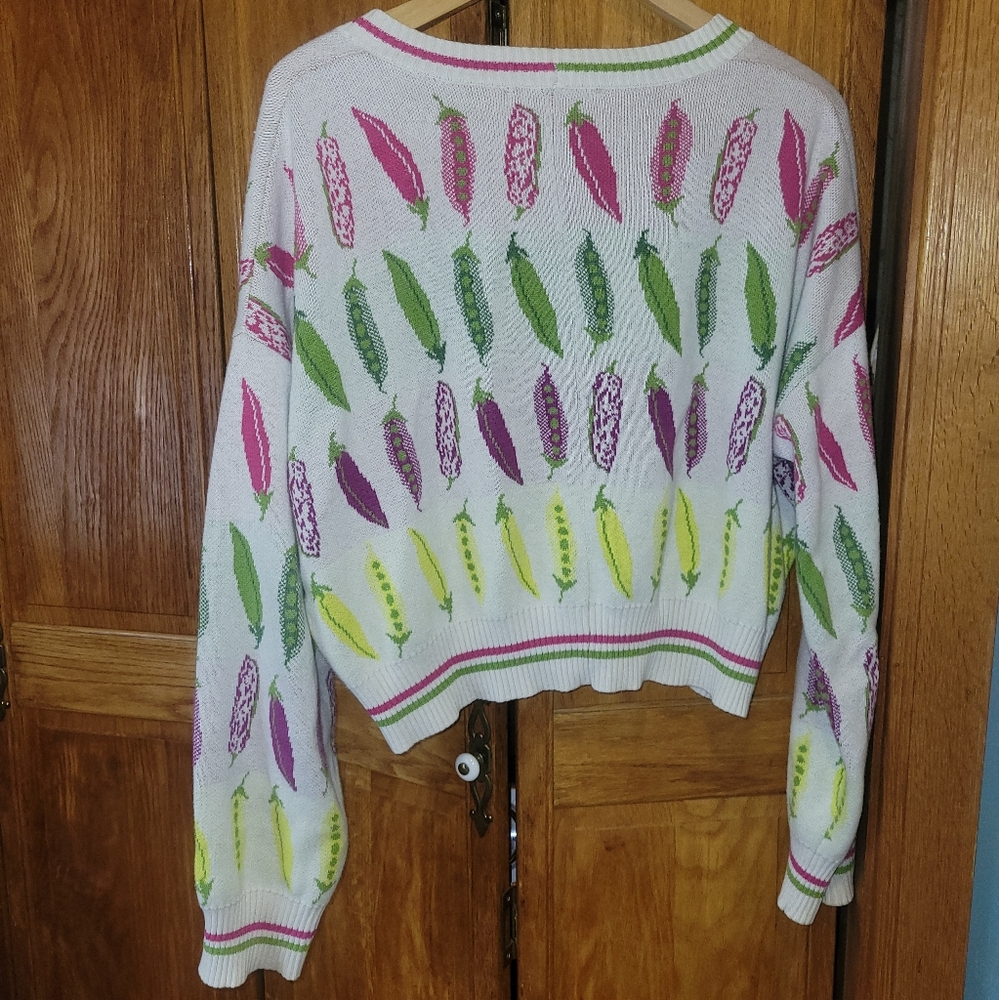 Rachel Antonoff Whimsical Vegetable Print Cardigan L - Picture 4 of 6